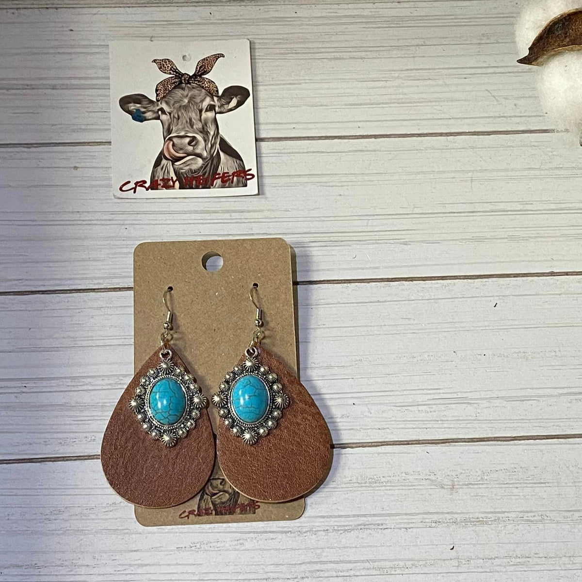 Leather Drop Earrings