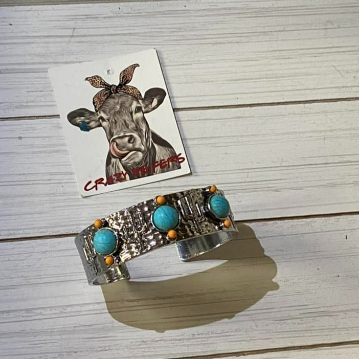 Triple Stone Bangle Bracelet