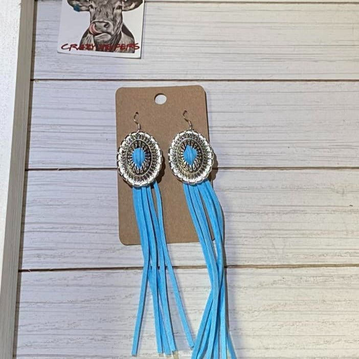 Concho Tassel Earrings