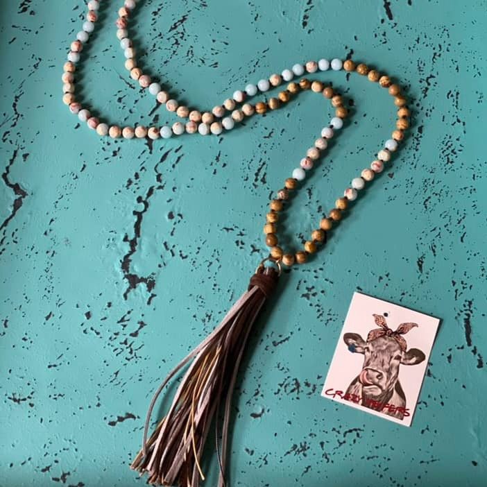 Boho Tribal Long Tassel Necklace
