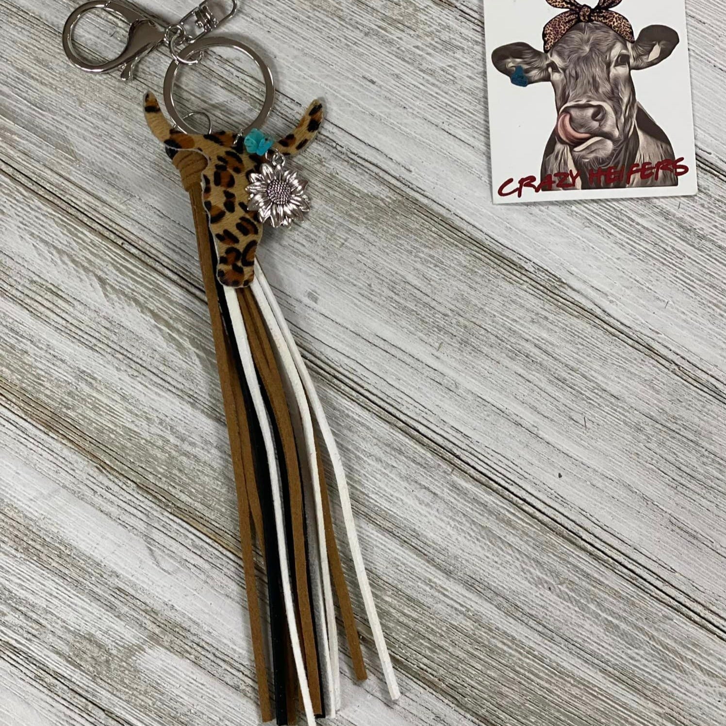 Steer Head Tassel Keychain