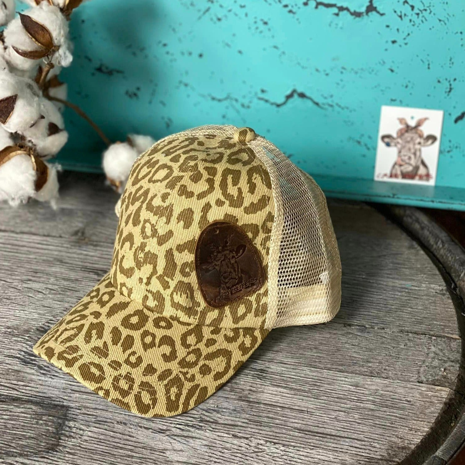 Criss Cross Ball Cap W/ Leather Patch-NEW