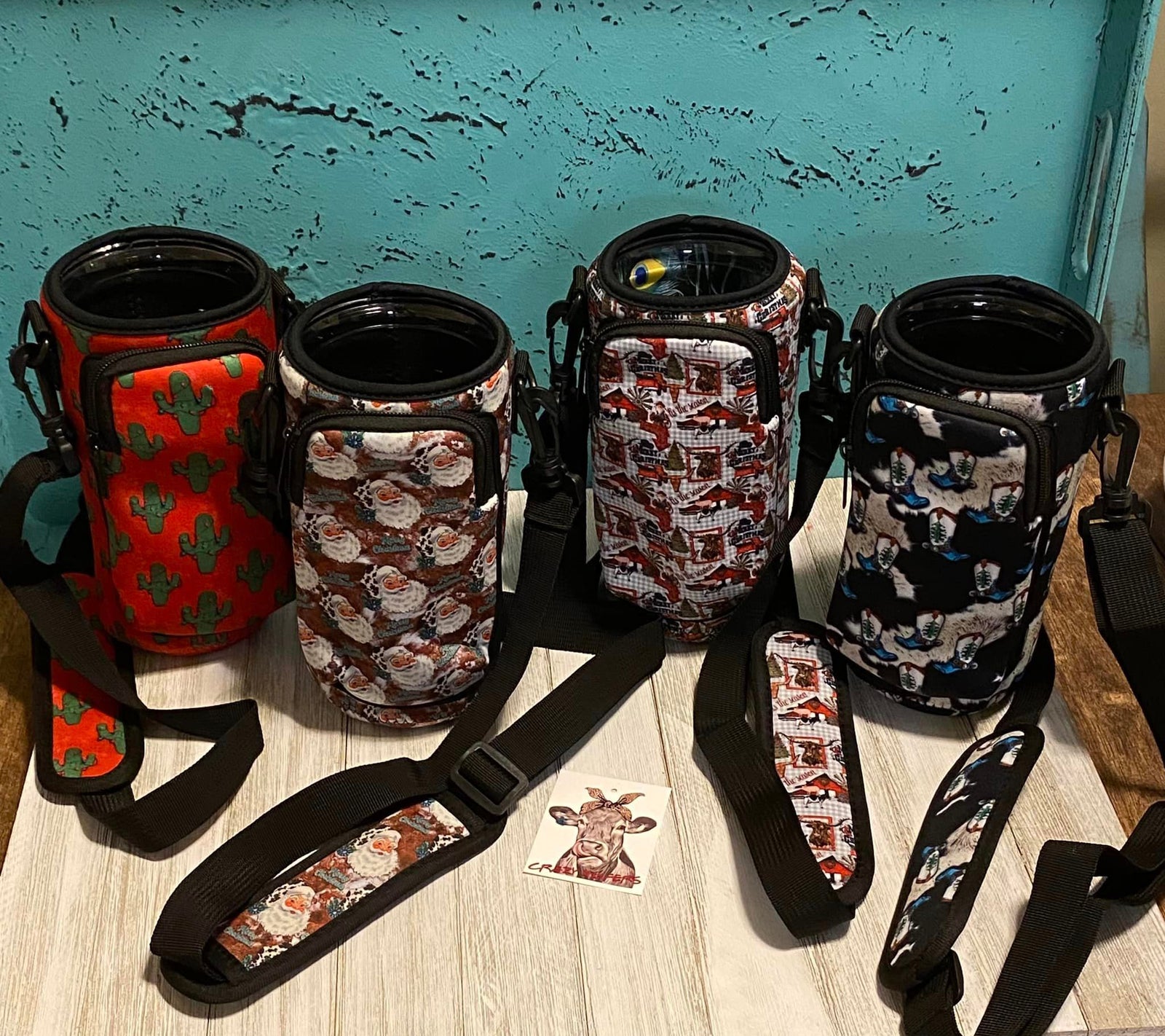 Neoprene Water Bottle Hoder W/Pouch-CHRISTMAS