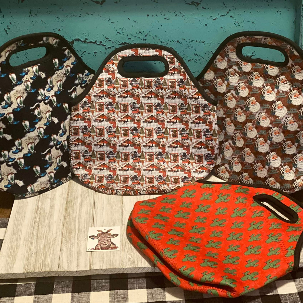Neoprene Lunch Bags-CHRISTMAS