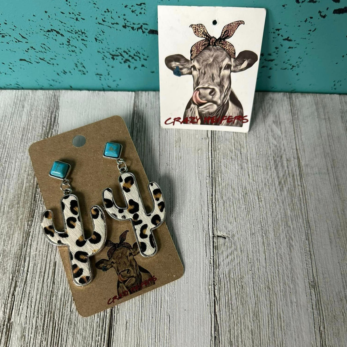 Metal Cactus Dangle Earrings