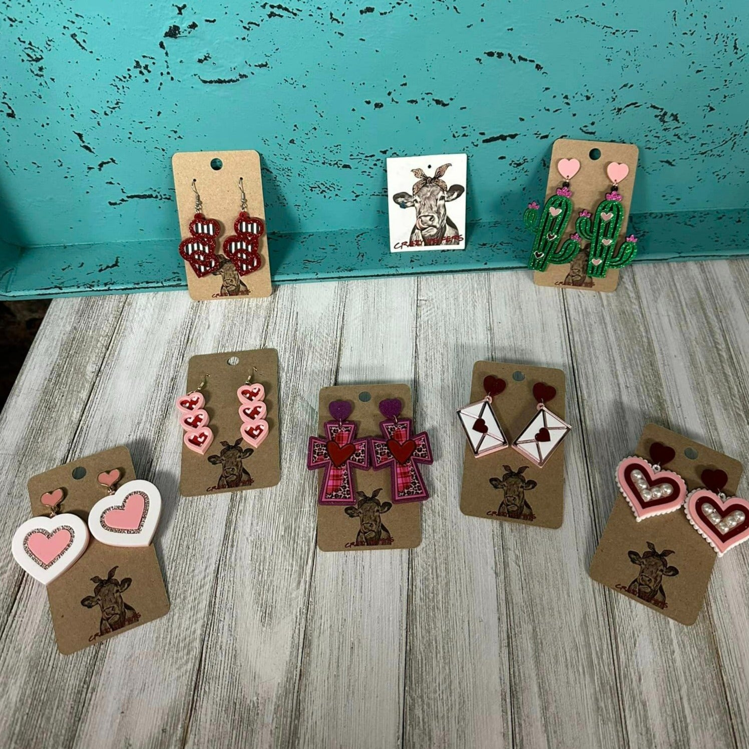 Acrylic Earrings Valentine Designs