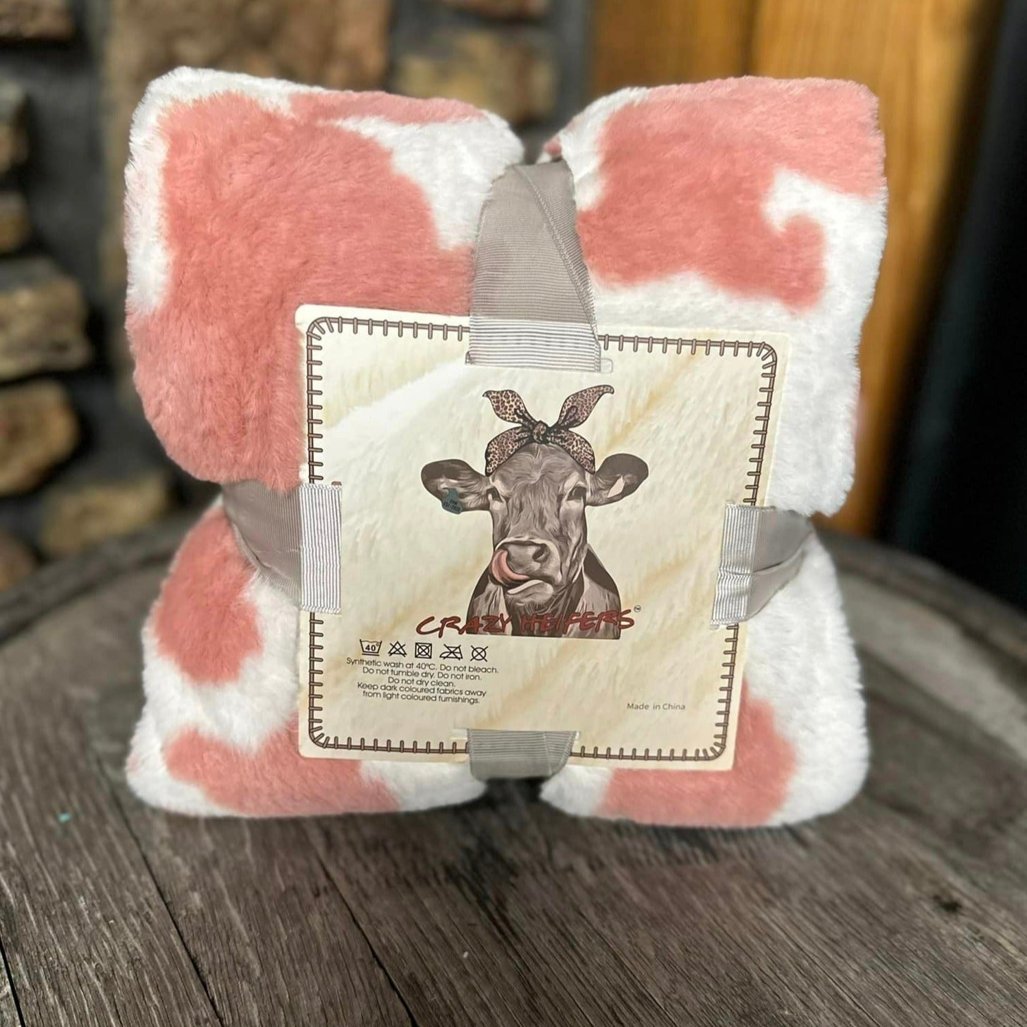 Pink Cow Print Blankets