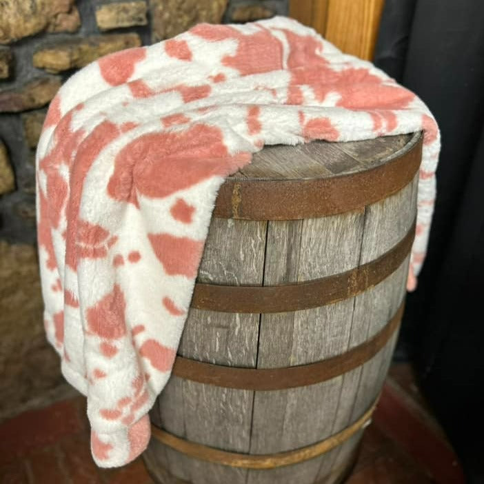 Pink Cow Print Blankets