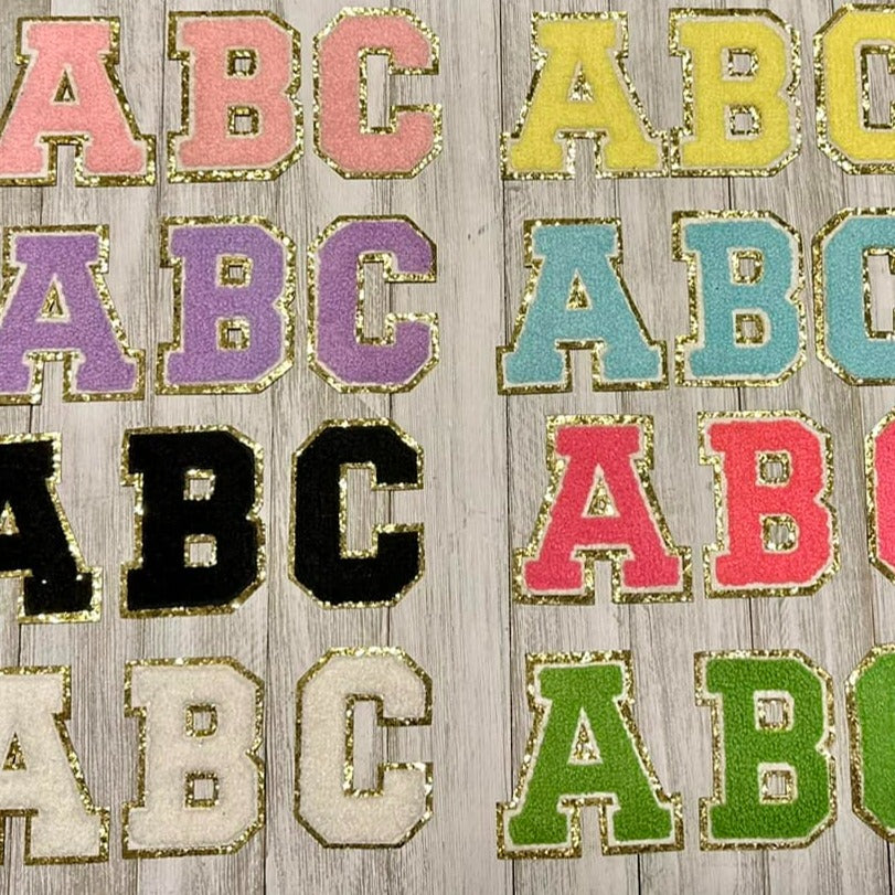 Chenille Letters-Black-Iron On