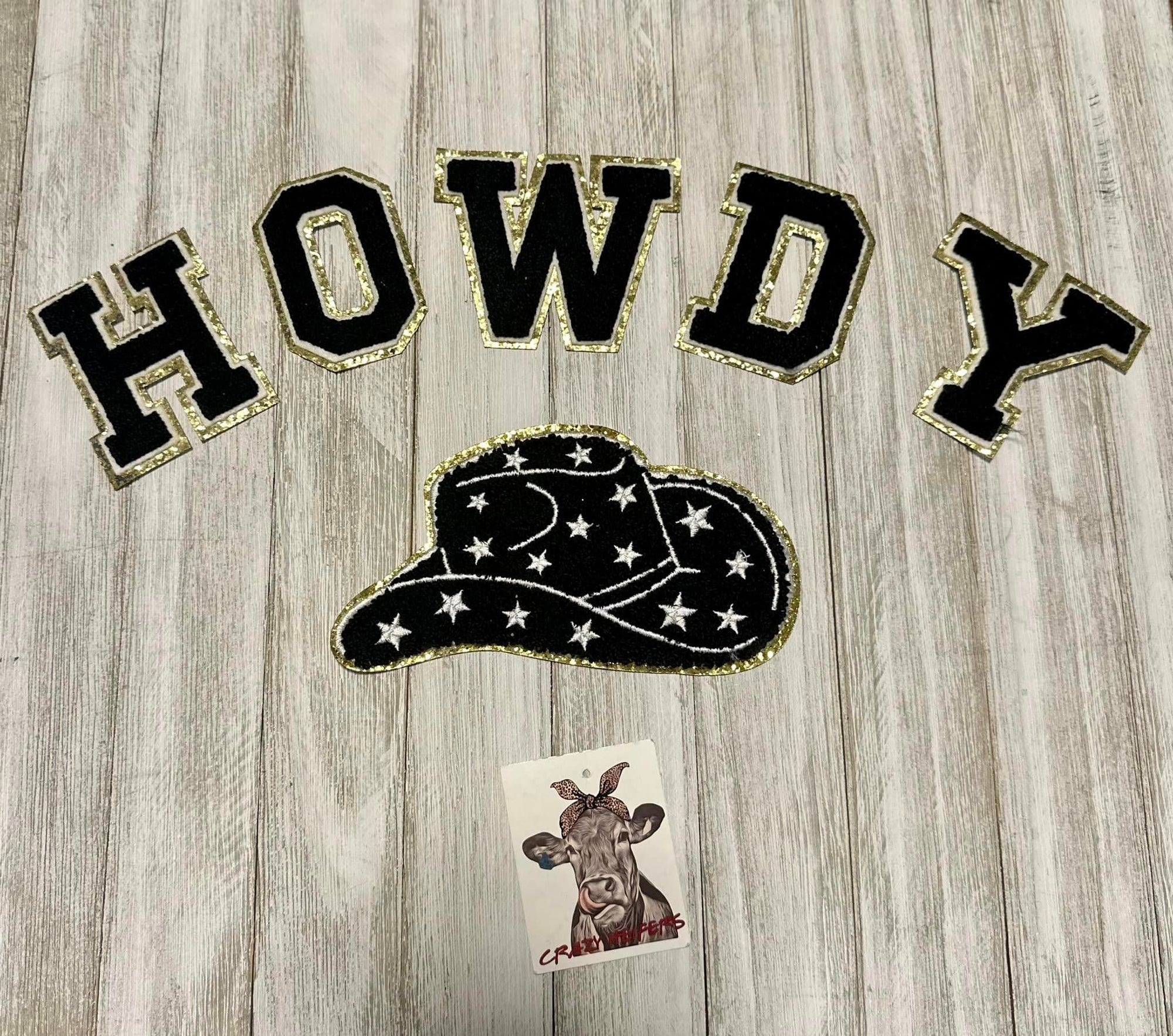 Chenille HOWDY W/ Hat Patch-Iron on