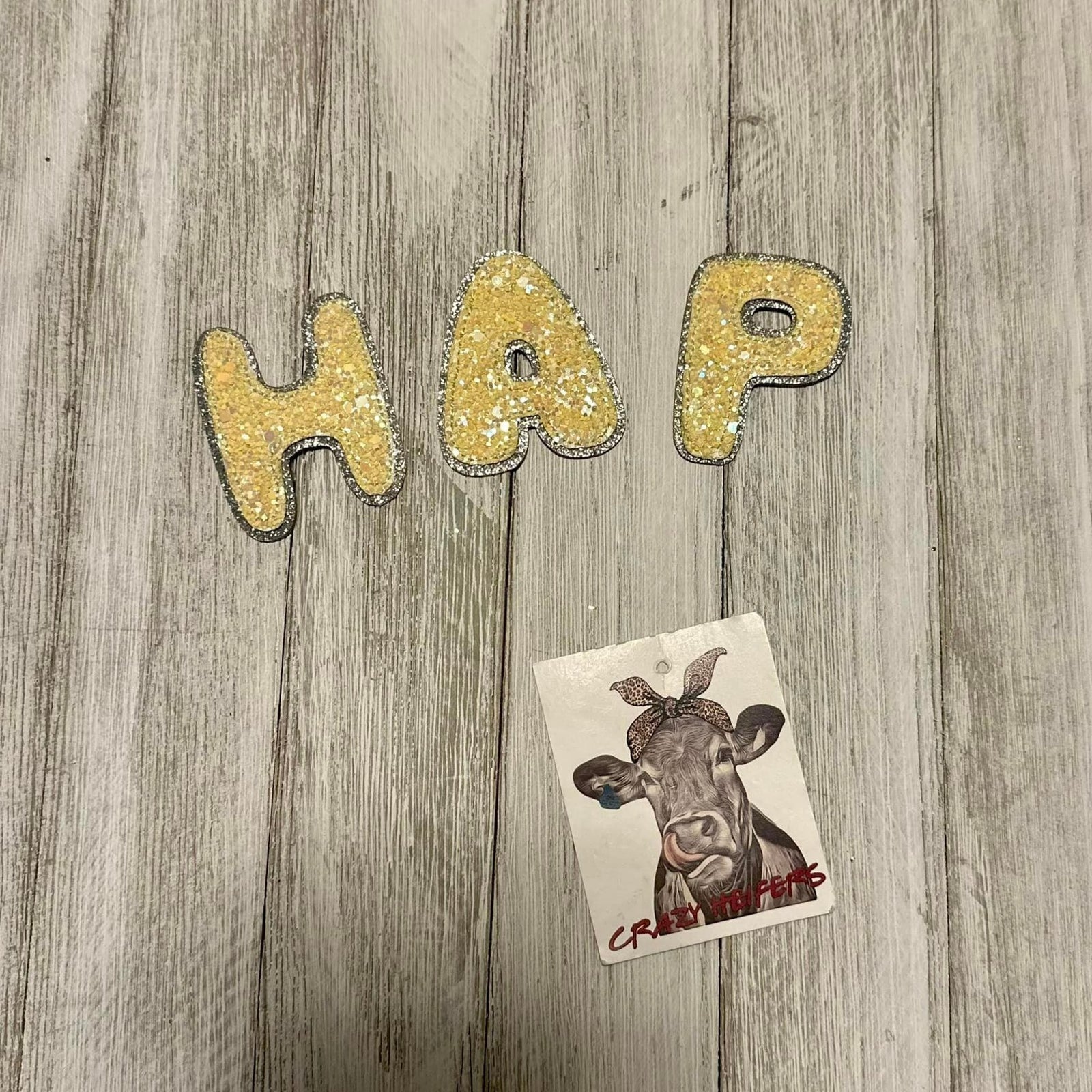 Glitter Bubble Letters-Stick On-Yellow