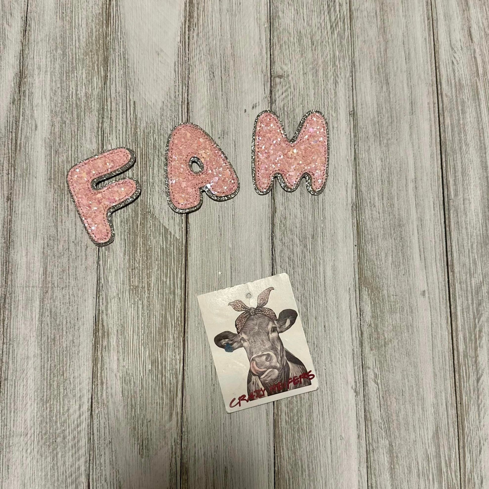 Glitter Bubble Letters-Stick On-Pink