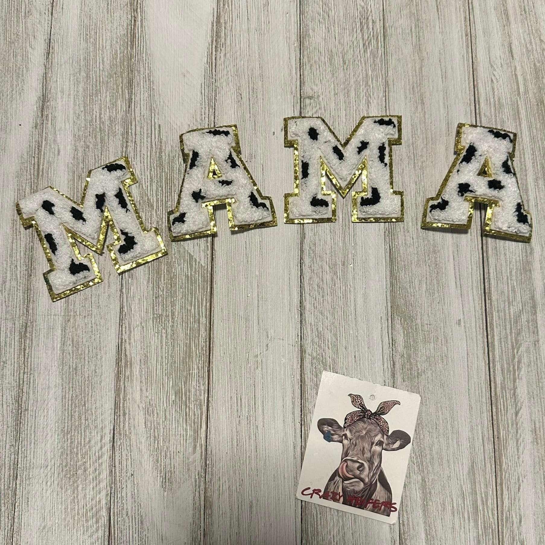 Cow Print Letters-Stick On