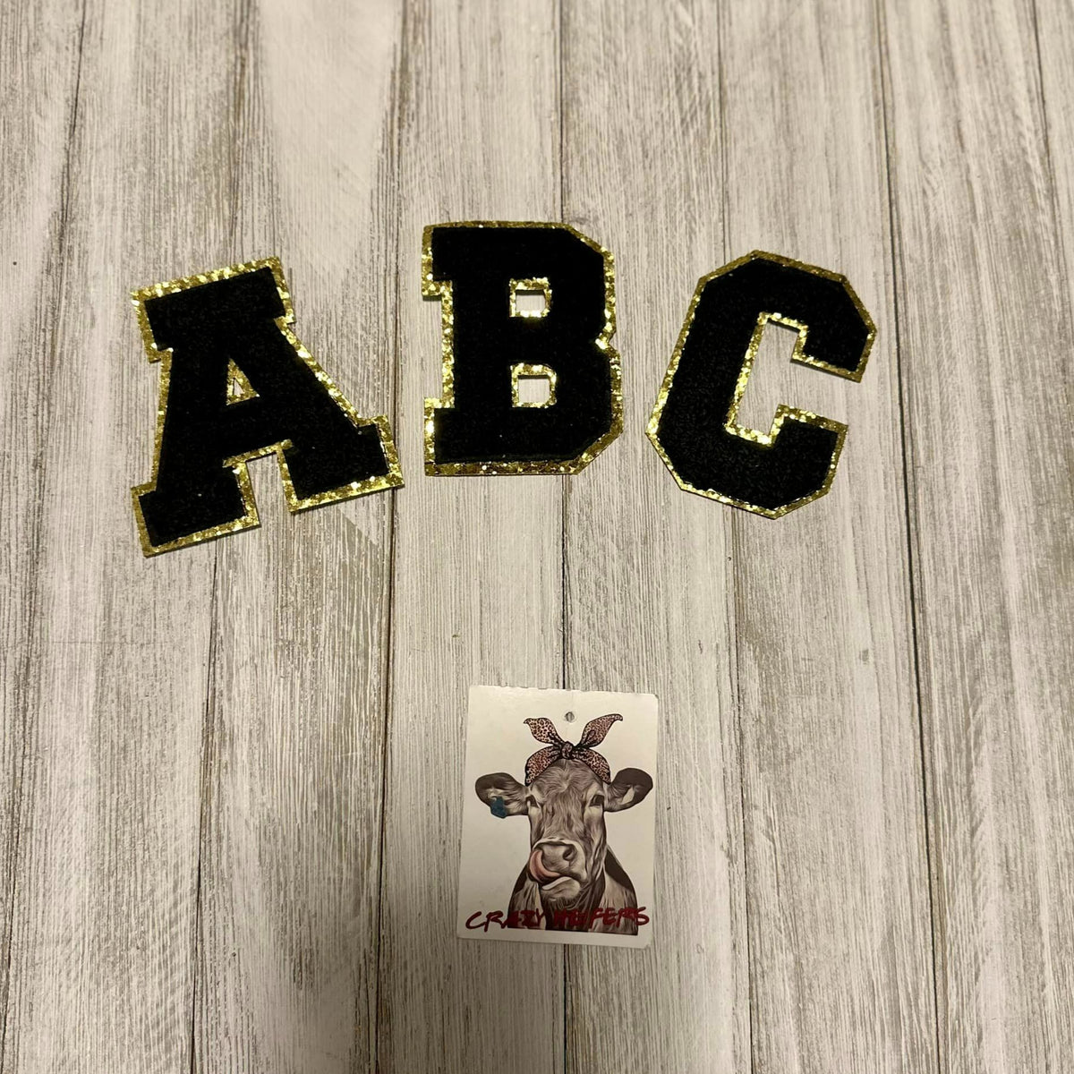 Chenille Letters-Black-Iron On