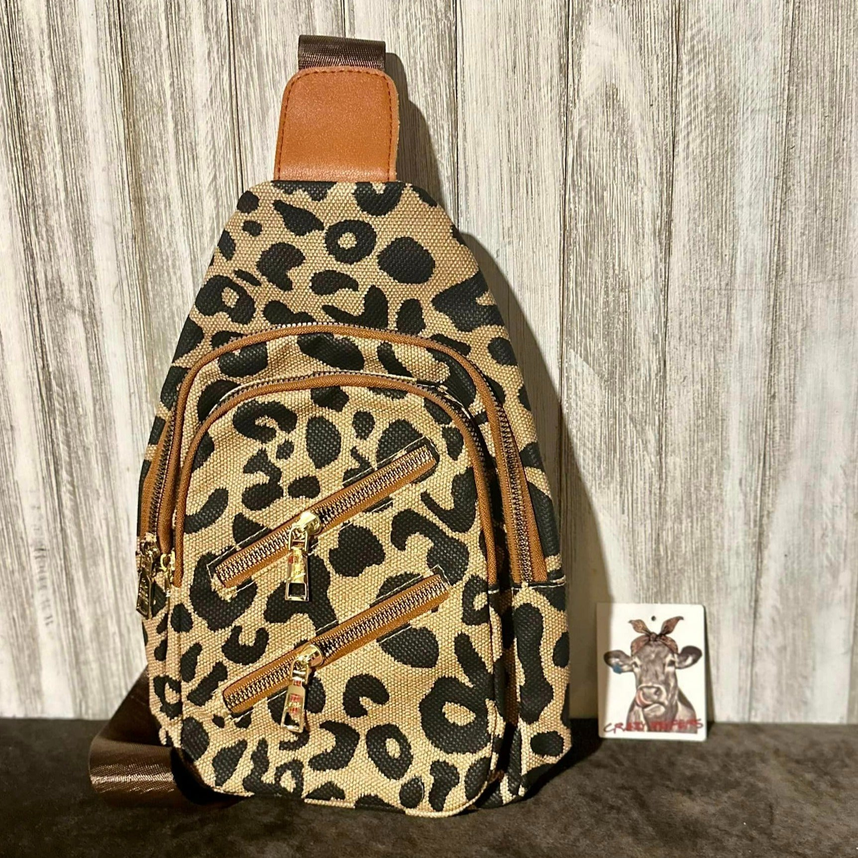 Leopard Canvas Messenger Bag