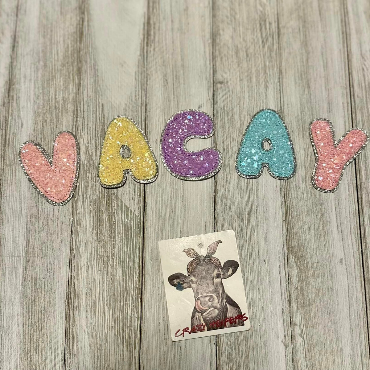 Glitter Bubble "GLAM" and "VACAY" Letter Sets -Stick On
