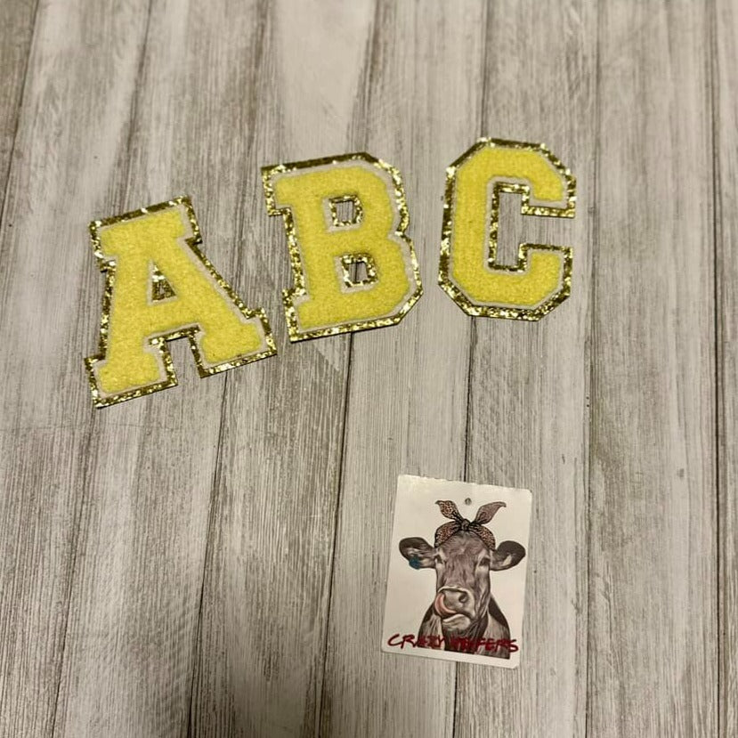 Chenille Letters-Yellow-Iron On